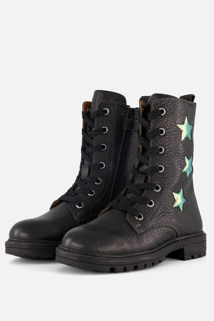 Muyters Veterboots zwart Leer - Maat 33 - Kinderschoenen