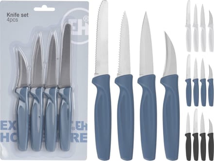 Excellent Houseware 4-Delige Set Keukenmesjes Assorti