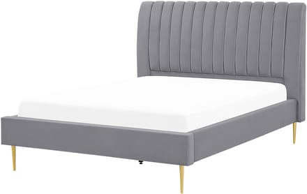 MARVILLE - Tweepersoonsbed - Grijs - 140 x 200 cm - Fluweel