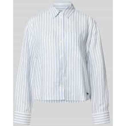 boxy fit linnen blouse met all-over motief model 'ALBATRO'