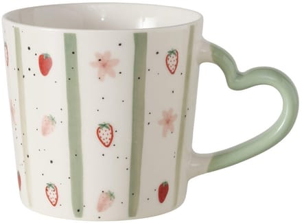 Boltze Home mok aardbei porselein 370ml multicolor vaatwasserbestendig.
