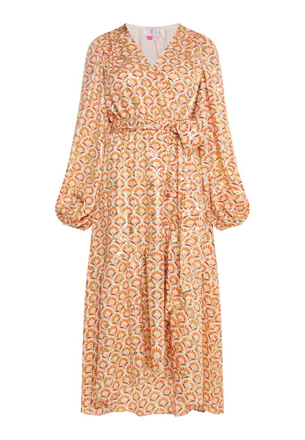 IZIA Maxi-jurk met print Dames Wol Wit Veelkleurig