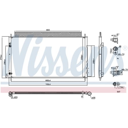 Condensator, airconditioning NISSENS 941188
