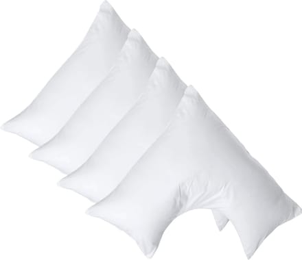 Homescapes Percale Katoen V-Kussensloop Set van 4 - Wit - 100% Egyptisch Katoen - 200TC - 38 x 76 cm