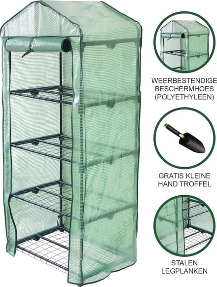 Mini broeikas - transparant - 69x49x160 cm - 4 verdiepingen