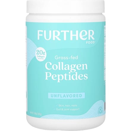 Further Food, Peptides de collagène de vaches nourries à l'herbe, sans saveur, 9,88 oz (280 grammes)