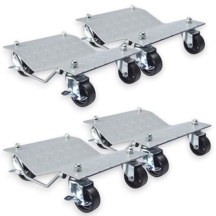 Set van 4 rolwagens voor voertuigen - Draaglast 680 kg - Maneuvreerhulp