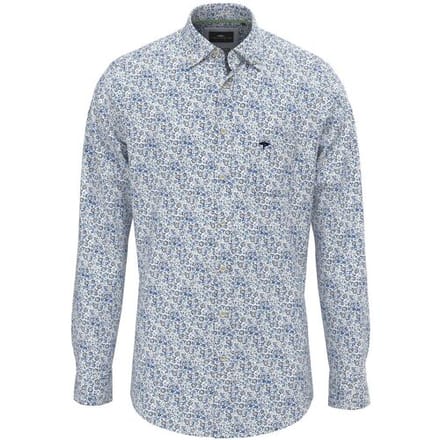 Fynch-Hatton Overhemd Mini Flower Pattern Button-Down Strong Blue-Blue / male