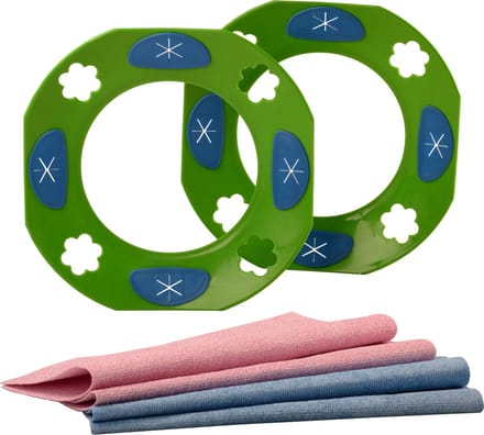 2x Washplate + 4x Microvezeldoekje Vaatwasser (Dubbele Set. Groen)