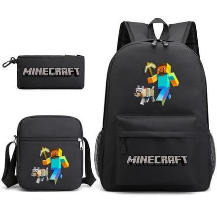 Minecraft Schooltas Game Merchandise Student Grote Capaciteit Print Drie Delige Schooltas Mannen En Vrouwen Three-piece set