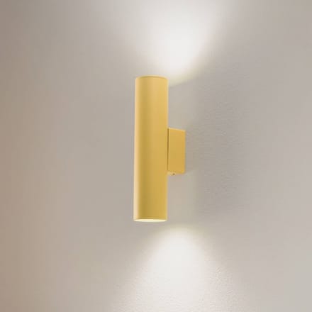 Argon Wandlamp Cerro, geel, staal, Ø 6 cm, omhoog/omlaag