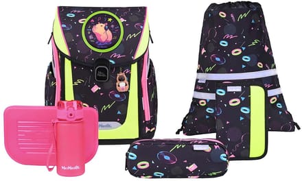 McNeill schooltas Primo Schoolbag Set 9-delig Capybar kleurrijke