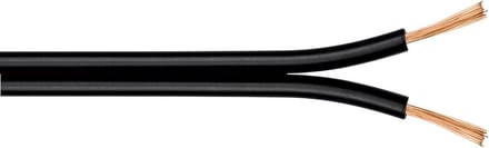 Luidspreker kabel (CU koper) - 2x 0,75mm² / zwart - 10 meter