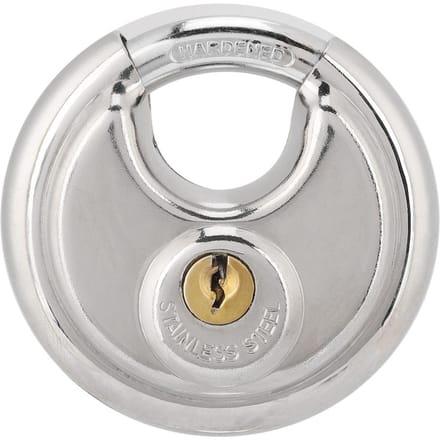 Stainless Steel Round shape Padlock Key for Outdoor Warehouse Fences Cabinet Locks white