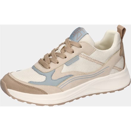 Sneakers van leer en mesh - beige / blauw - Gr. 4,5 van Goldner Fashion