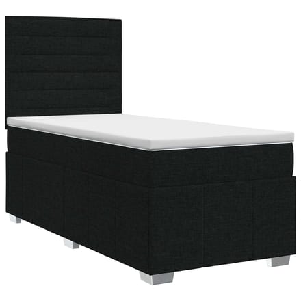 vidaXL - Boxspringbed - met - matras - met - hoofdeinde - Zwart - 100 - x - 200 - cm - Stof