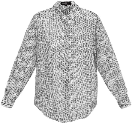 YWG - Polyester Vrouwen Overhemd Lange Mouw Gestreept Ontwerp - Wit - Maat L