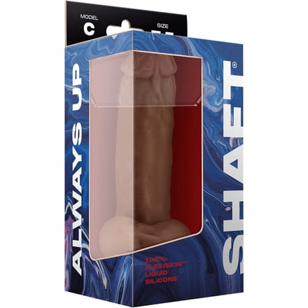 Shaft Model C 7.5 inch Liquid siliconen dildo met Balls Oak - Bruin - 2 cm