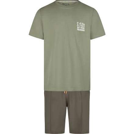 Phil & Co Heren Shortama Korte Pyjama Set Groen Proces - Maat XL