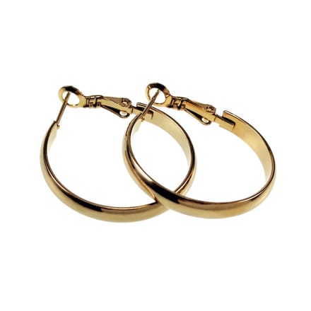 ∅28mm x 3mm Oorringen Dames - Gepolijst Verguld RVS - Oorbellen