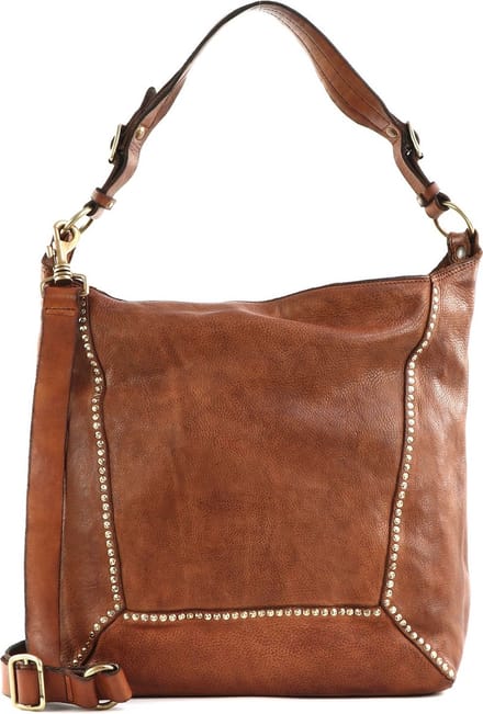 CAMPOMAGGI Leren Schoudertas Kura Shoulder Bag Cognac Bruine