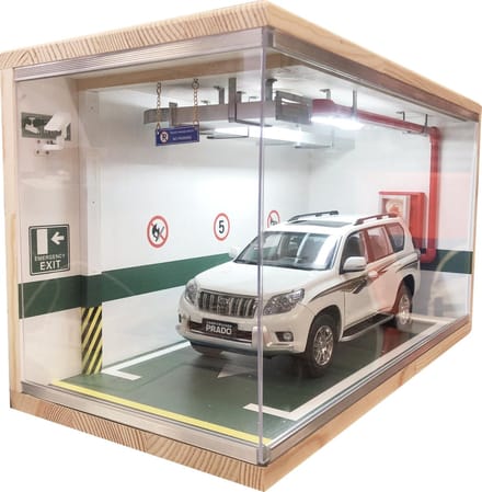 SD-Modelcartuning Parking diorama - Schaal 1:18 modelauto garage met LED verlichting