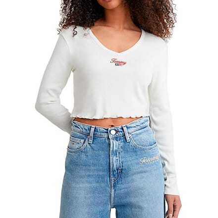 Tommy Jeans T-shirt met klassiek logo voor dames