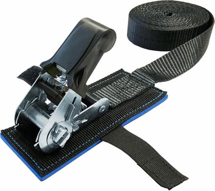 Sjorband Eendelig - Spanband Ratelriem - Lading Beveiligen - Met Neopreen Pad - 5 Meter Lengte - Zwart