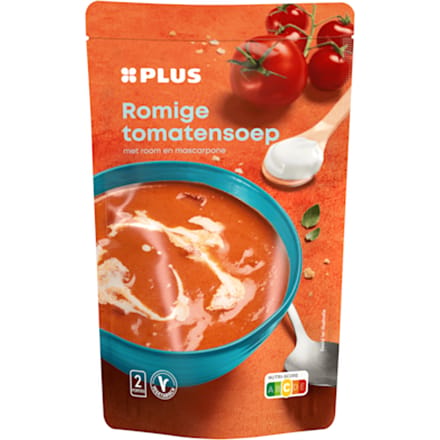 Soep in zak romige tomatensoep