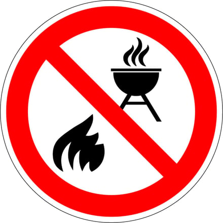 Verboden te BBQ'en sticker 100 mm