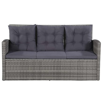 vidaXL - 6-delige - Loungeset - met - kussens - poly - rattan - grijs