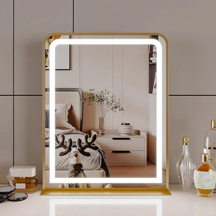 Verlichte Make-up Spiegel - Touchscreen Spiegel - Perfecte Make-up - Instelbare Verlichting - 45 cm - Goud