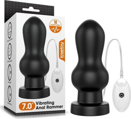 Lovetoy - King Size Vibrerende Buttplug - Rammer - 18 cm - Zwart