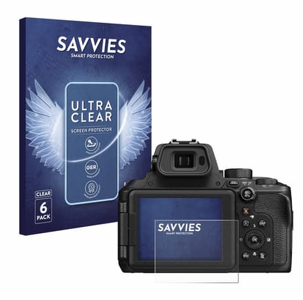Savvies - Screenprotector voor Nikon Coolpix P950 - Folie Beschermfolie transparant 6 Stuks