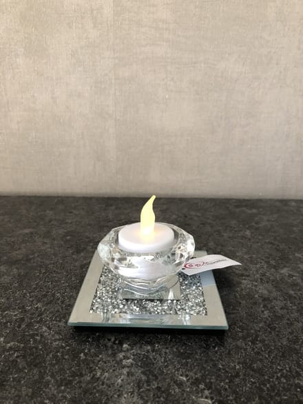 Enkelvoudige Theelichthouder op Spiegel - 9x9x4,5cm