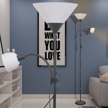 vidaXL Vloerlamp Staal - Zwart, 180 x 22,5 cm
