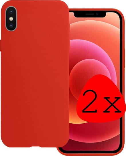 Hoesje 2 Stuks - Geschikt voor Apple iPhone Xs Max - Sterk & Shockproof - Case Siliconen - Back Cover - Telefoon Hoes - Rood