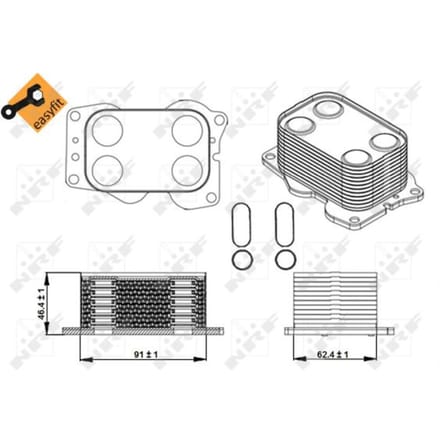 Olie radiator, motorolie  NRF 31338