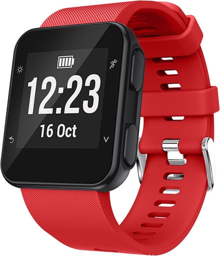 By Qubix - Siliconen bandje - Rood - Geschikt voor Garmin Forerunner 35 / 30