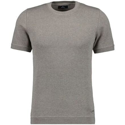 Ragman Trui Melange Cotton Knit Round Neck Short Sleeve Walnut / male