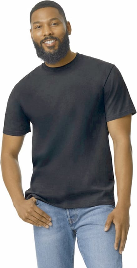 Gildan Heren-T-shirt Softstyle Midweight GI65000 - Pitch Black - 3XL