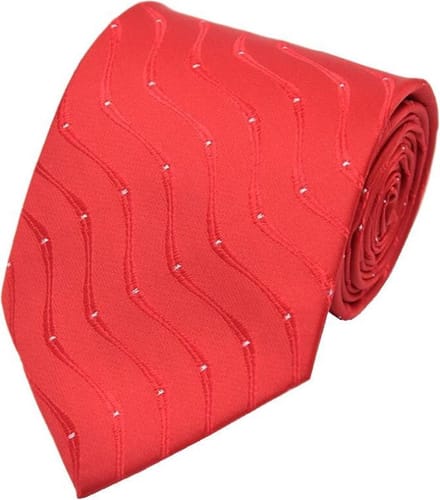 Fako Fashion - Luxe Stropdas - 145cm - 8cm - Rood Wave