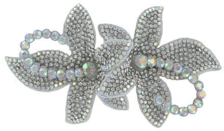 Broche - Sequin Flower - Strass - Zilver - Per Stuk