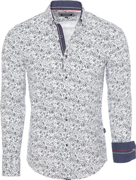 Wit Overhemd Met Bloemen Print Heren Carisma 8552 - XXL