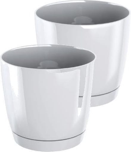 Bloempot Rond Duop 18cm WIT Prosperplast