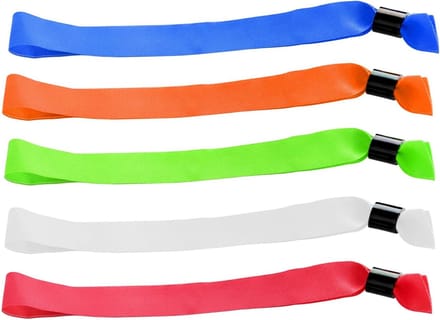 CombiCraft Blanco Textiel Polsbandjes 5-kleurenmix - 100 stuks