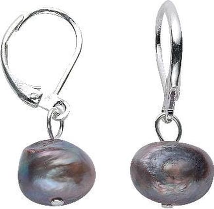 Behave - Oorhangers dames - Zoetwaterparel grijs - Tijdloos chic