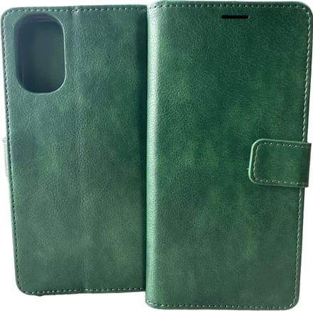 Portemonnee Bookcase Hoesje Geschikt voor: Motorola Moto E32 / E32s - Groen