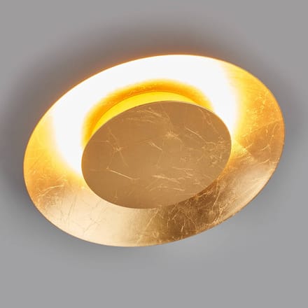 Lindby LED plafondlamp Keti, Ø 35 cm, goud, rond, metaal