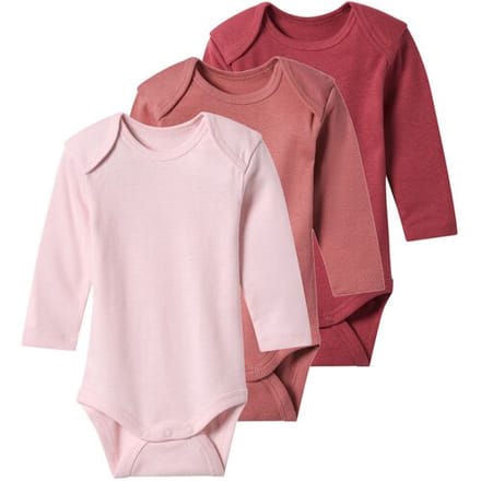 LUPILU Set van 3 baby rompers (rood/roze/roze, 62-68)